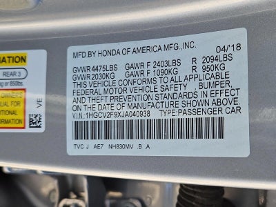 2018 Honda Accord Touring 2.0T