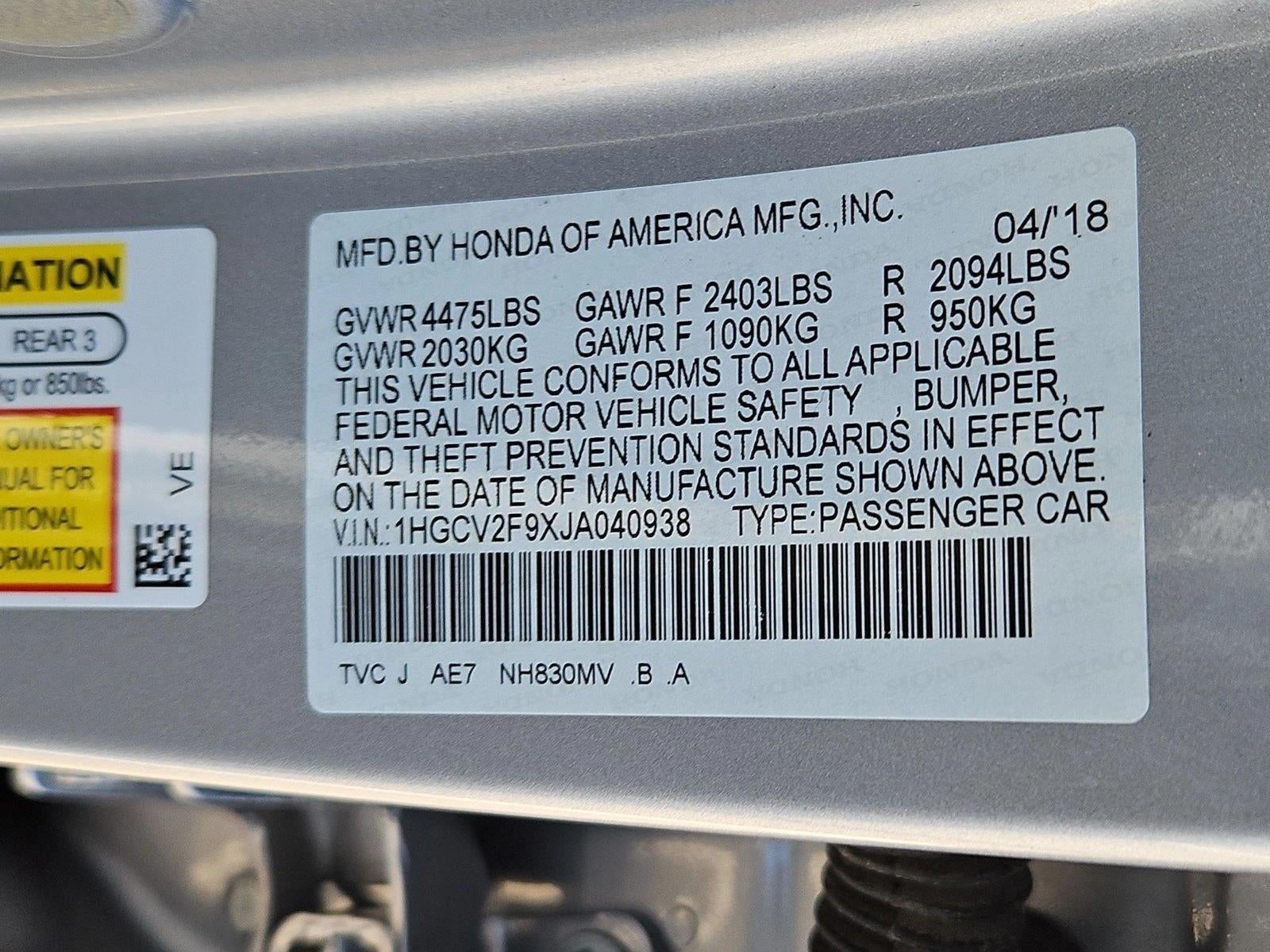 2018 Honda Accord Touring 2.0T