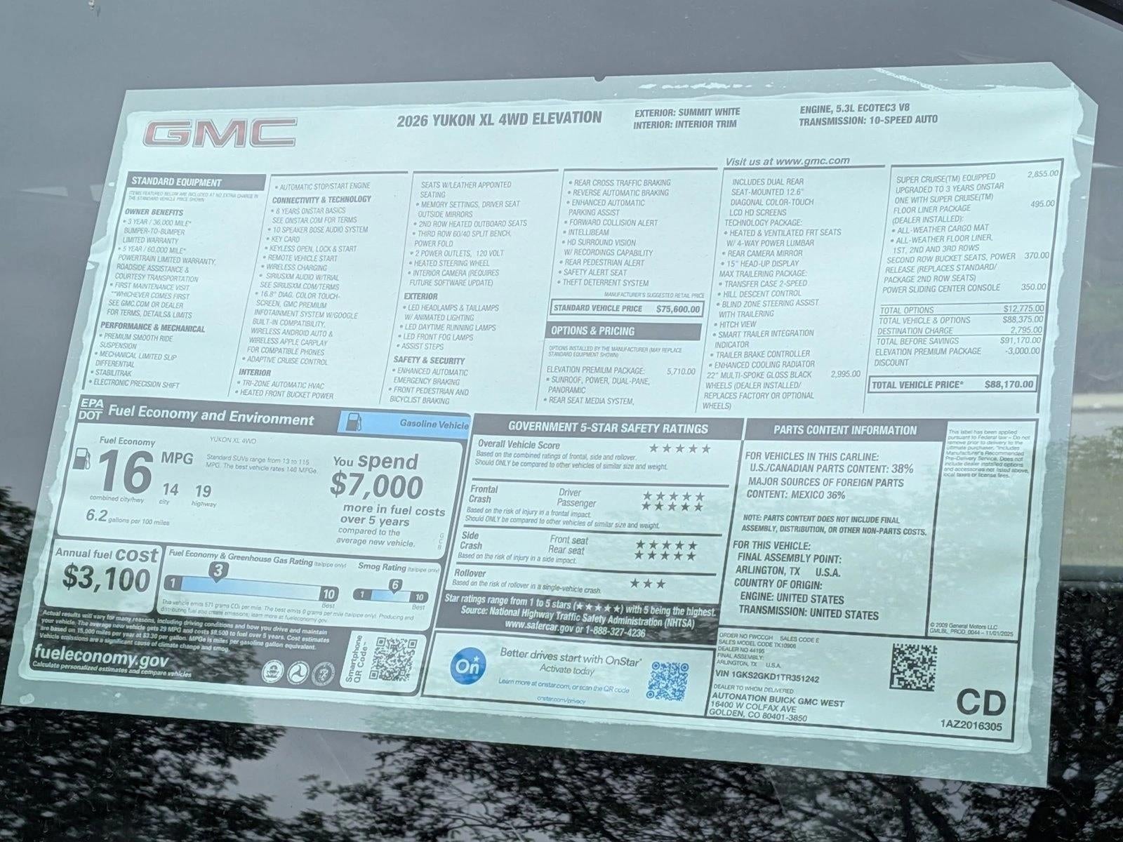 2026 GMC Yukon XL Elevation