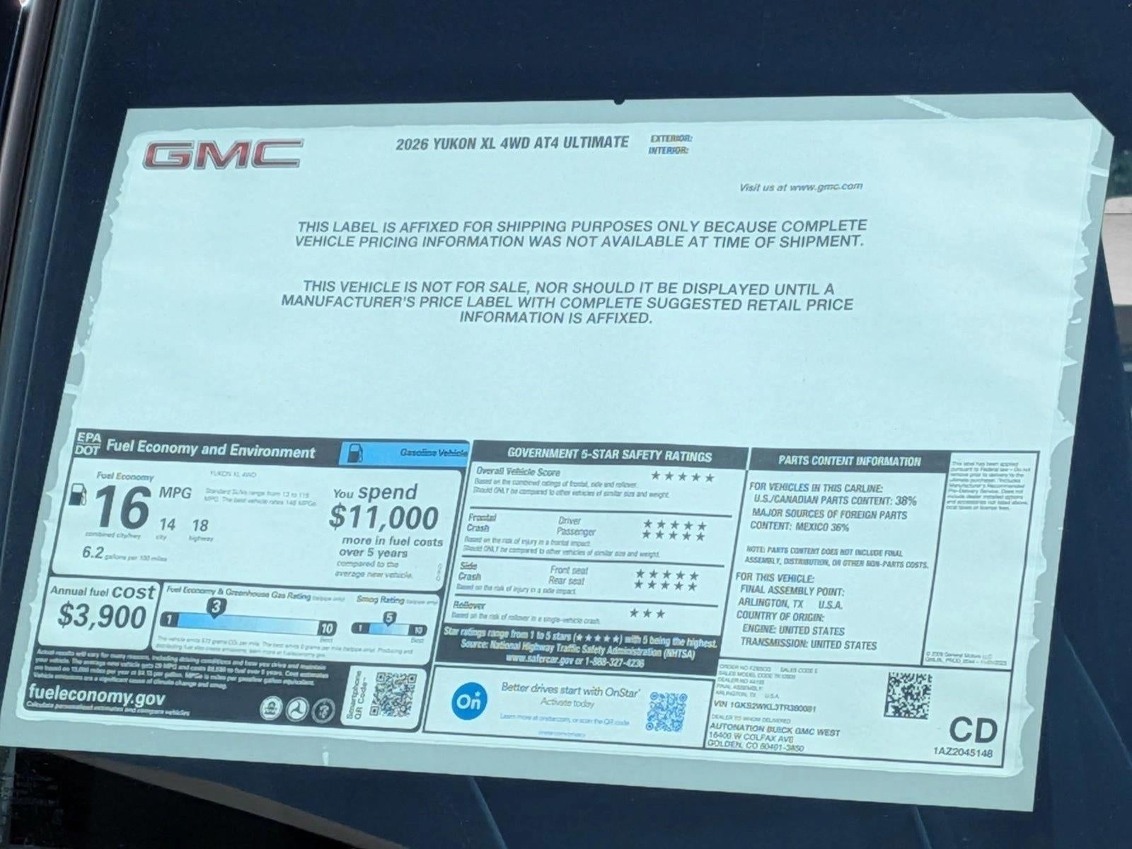 2026 GMC Yukon XL AT4 Ultimate